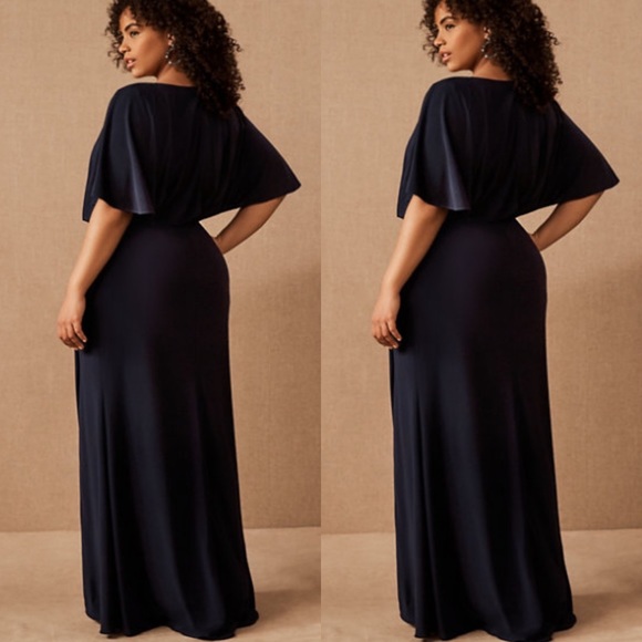 BHLDN Navy Lena Flutter Sleeve Dress - Picture 6 of 12
